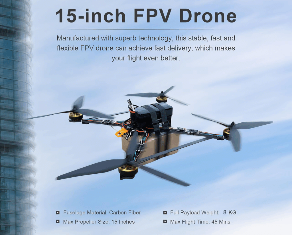 Extreme Payload Power: Unleashing the 15-Inch FPV Drone for Heavy-Lift Missions