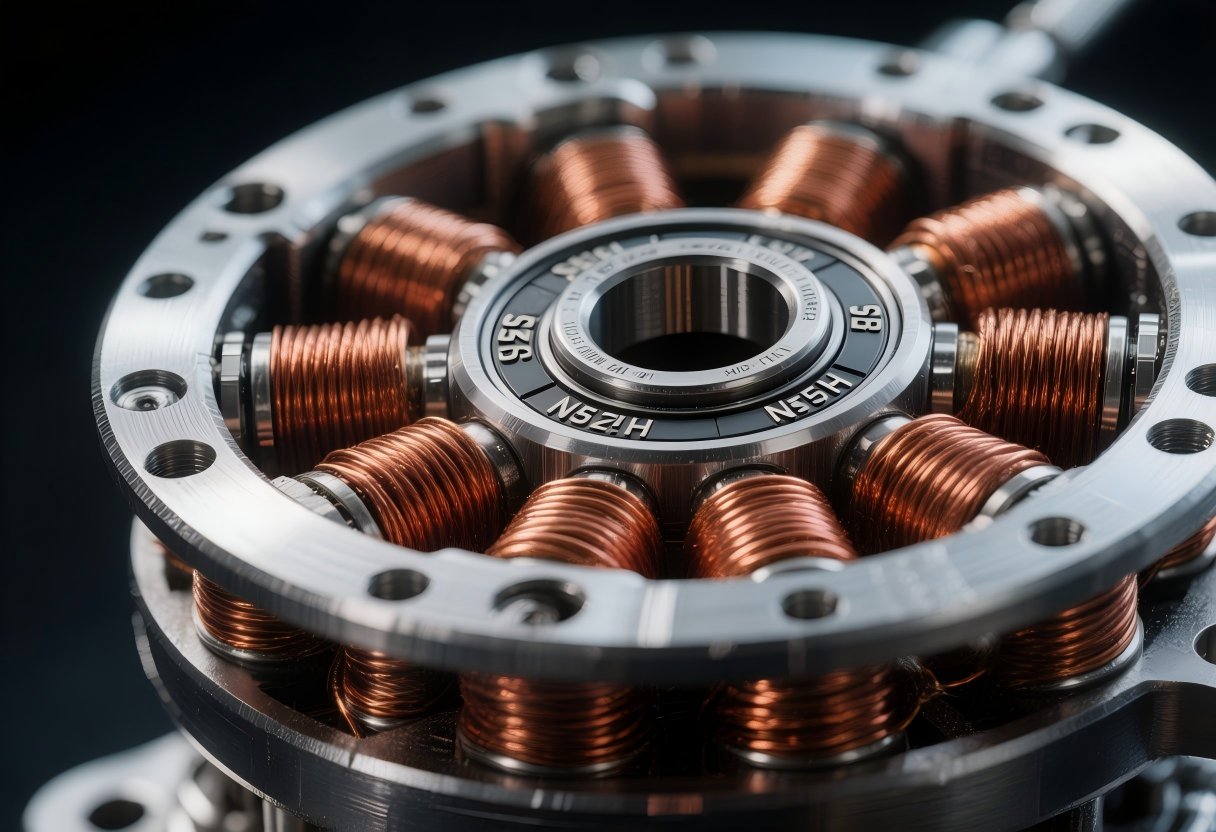 PiThrust 4315-600KV motor close-up showing NSK bearing and balanced rotor assembly